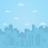 City skyline illustration. Urban landscape. Flat line vector illustration of modern city background