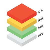 A modern rank chart icon in isometric design vector