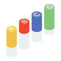 Trendy isometric icon of grouped bar diagram vector