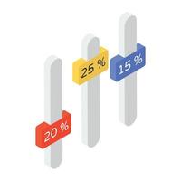 Bars with different frequencies depicting frequency chart vector