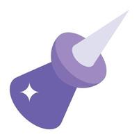 Isometric icon of pushpin vector