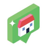 Home message vector, editable isometric vector