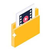 Vector of video folder, editable icon