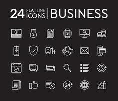 Set of line flat icons for business vector