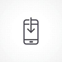 Vector smart phone icon with down arrow
