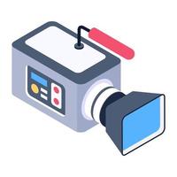 An icon of video camera, media hardware vector