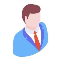 A male member denoting user in isometric icon vector