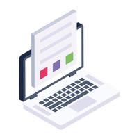 Trendy unique vector of online form in isometric style