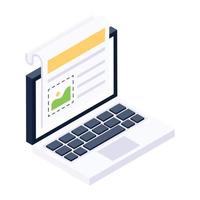 Vector of online document in isometric style