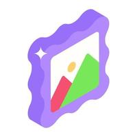 An editable icon of landscape, isometric vector