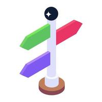 Roadside arrows, finger post concept in modern isometric style vector