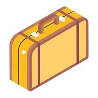 isometric editable icon of suitcase in modern design vector