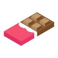 An icon of chocolate bar, editable vector