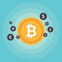 Bitcoin symbol and sign of other currencies. Crypto Coins symbol and sign. Cryptocurrency technology. Vector illustration