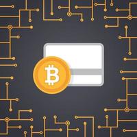 pago bitcoin en vector de diseño plano. iconos bitcoin de pago, retiro, efectivo y transferencia. tecnología de criptomonedas