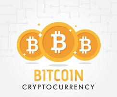 Crypto currency bitcoin. Digital bitcoin mining vector concept on white background. Currency criptography mining finance coin illustration