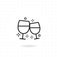 icono de copa de vino vector