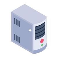 Cpu icon in isometric design, central processing unit vector