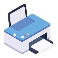 Modern printer isometric vector design, trendy editable style