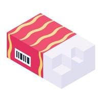 Office stationery tool, eraser icon in isometric style vector