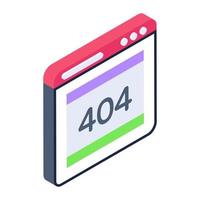 Page not found, isometric vector design of error 404