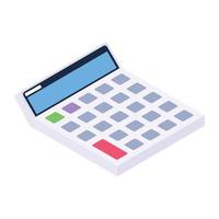 Adding machine, editable isometric vector of scientific calculator