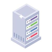 Isometric design of data center rack vector