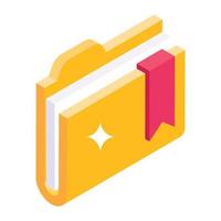 Icon of bookmark folder in isometric design vector