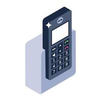 Cordless phone vector design, electronic telecommunication device in editable vector