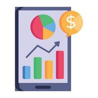 Business  chart, flat icon of statistics vector