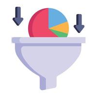 Person holding pie chart vector