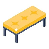 Office couch, isometric icon of diwan vector