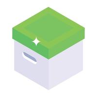 An icon of parcel in modern isometric style, delivery parcel vector