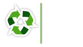 animerad illustration av minska återanvändning återvinna ikon rörlig grafik. lämpar sig för naturmiljö go green content. video