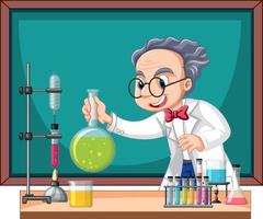 A chemist experiment with blackboard vector