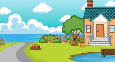 A simple house in nature background vector