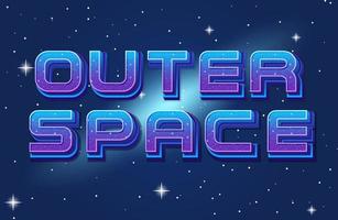 Outer space logo on space background vector