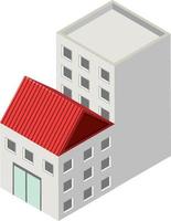 Isometric building on white background vector