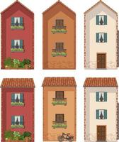 diseños de edificios con dos ventanas vector