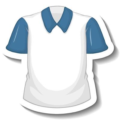 Sticker white shirt with blue sleeves