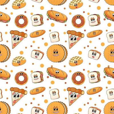 Seamless pattern cartoon on white background