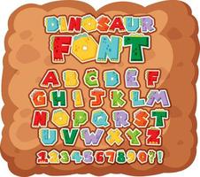 Font design for english alphabets and numbers vector