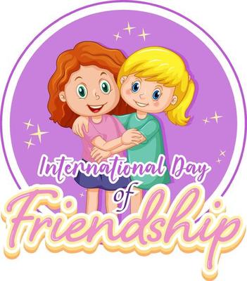 International Day of Friendship banner with two little girls