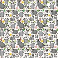 Funny guinea pig on white background seamless vector