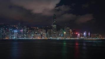 sequência de timelapse 4k de hong kong, china - skyline à noite video