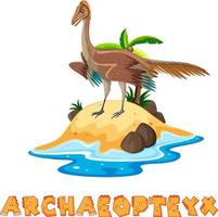 archaeopteyx de pie en la isla vector