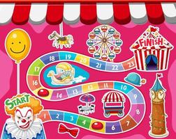 Counting numbers game template with circus theme vector