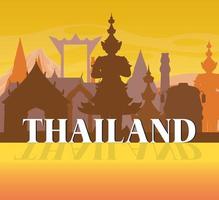 Thailand iconic tourism attraction background vector