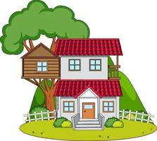 A simple house in nature background vector