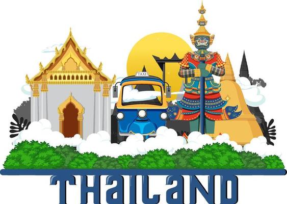 Travel Thailand attraction and landscape icon